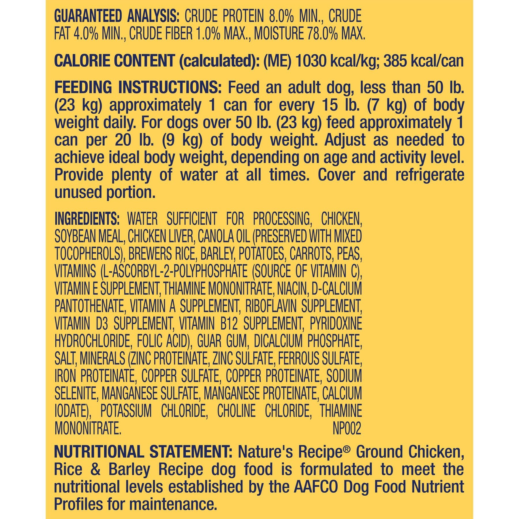 Nature's Recipe Ground Chicken, Rice & Barley Recipe Wet Dog Food