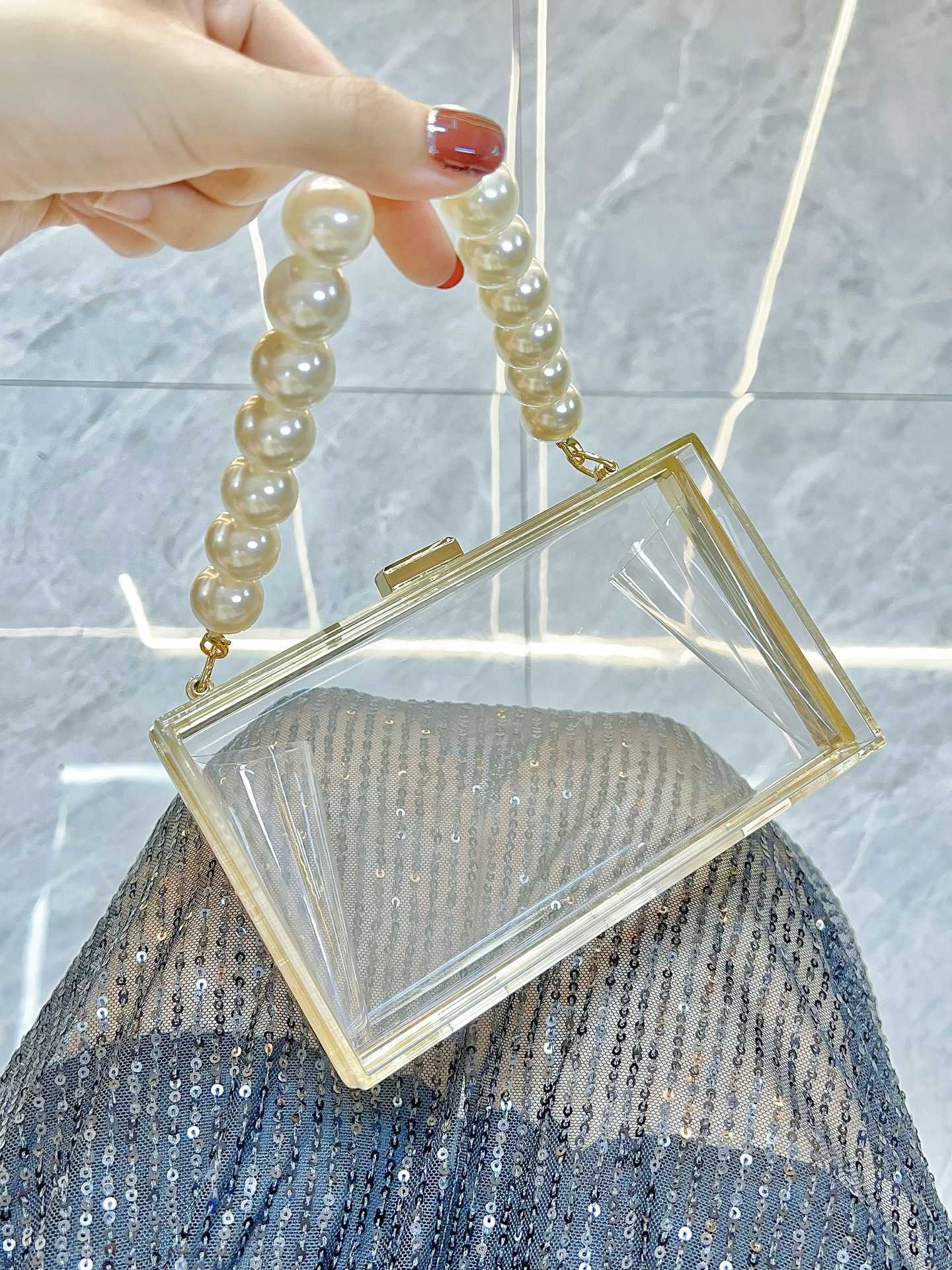 new handbag acrylic transparent small bag small square box bag single shoulder diagonal cross chain bag banquet womens bag