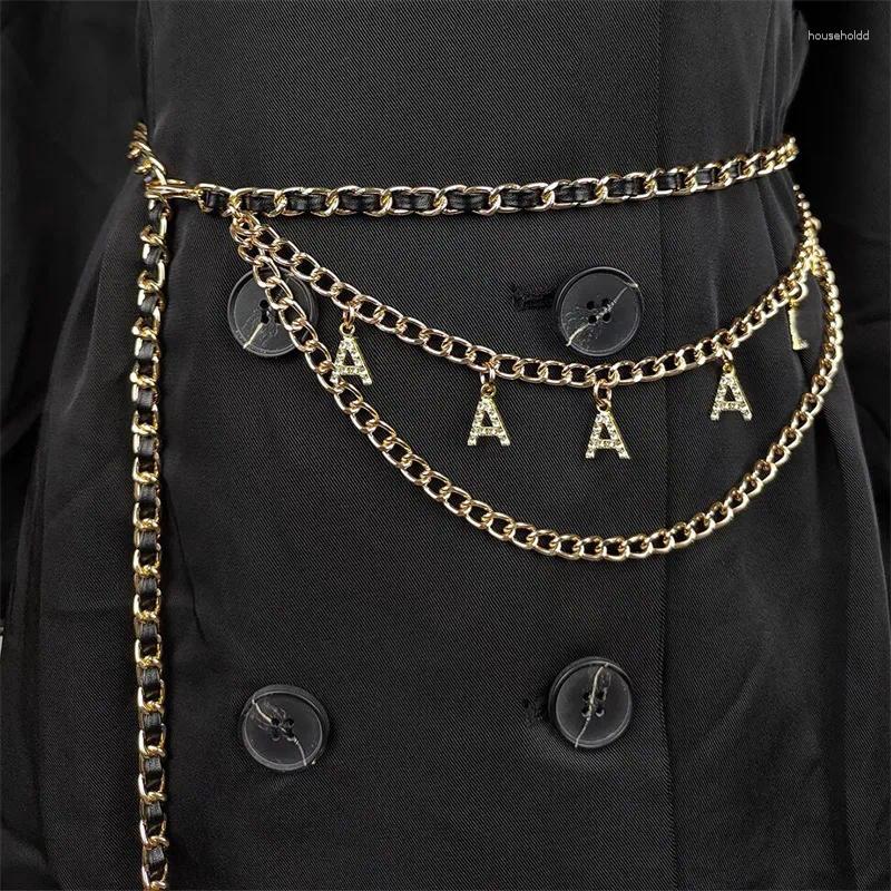 Belts Designer Women Metal Waistchain Brand Three Layer Waist Chains Accessory Letter Pendant Thin Waistband Girdle Paired With Skirt Chain