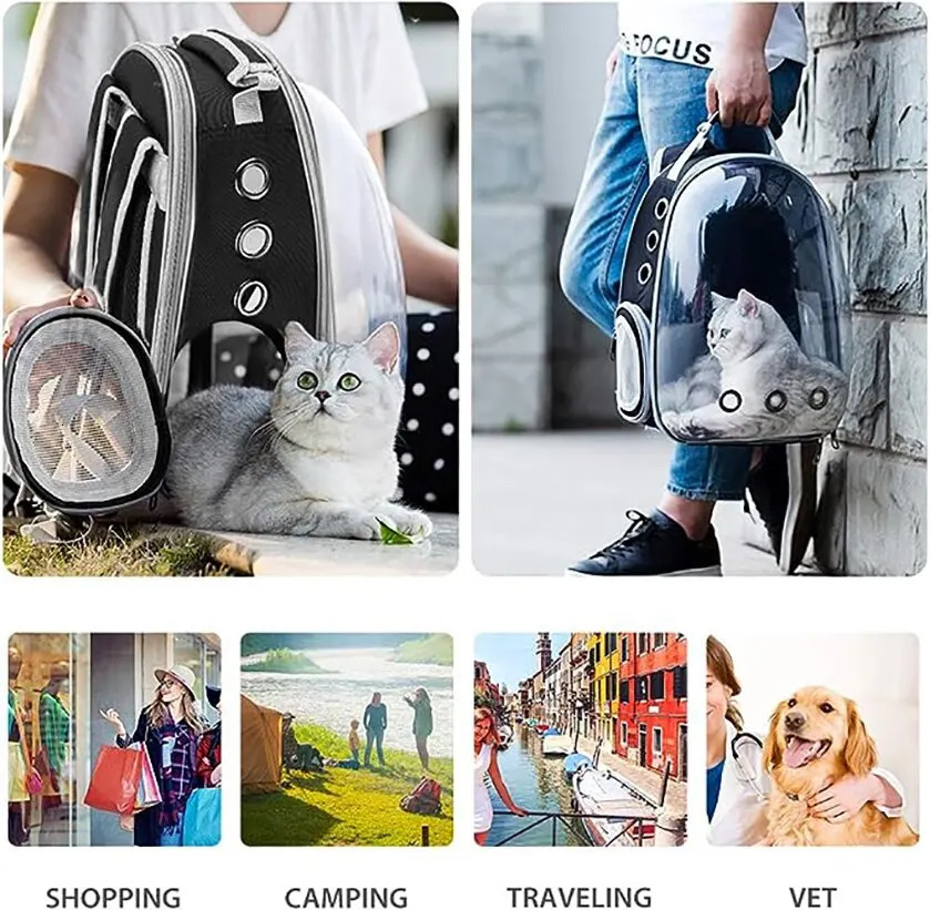 Expandable Cat Backpack Large Transparent Pet Travel Backpack Bubble Space Capsule High Quality Pet Travel Bag 240420