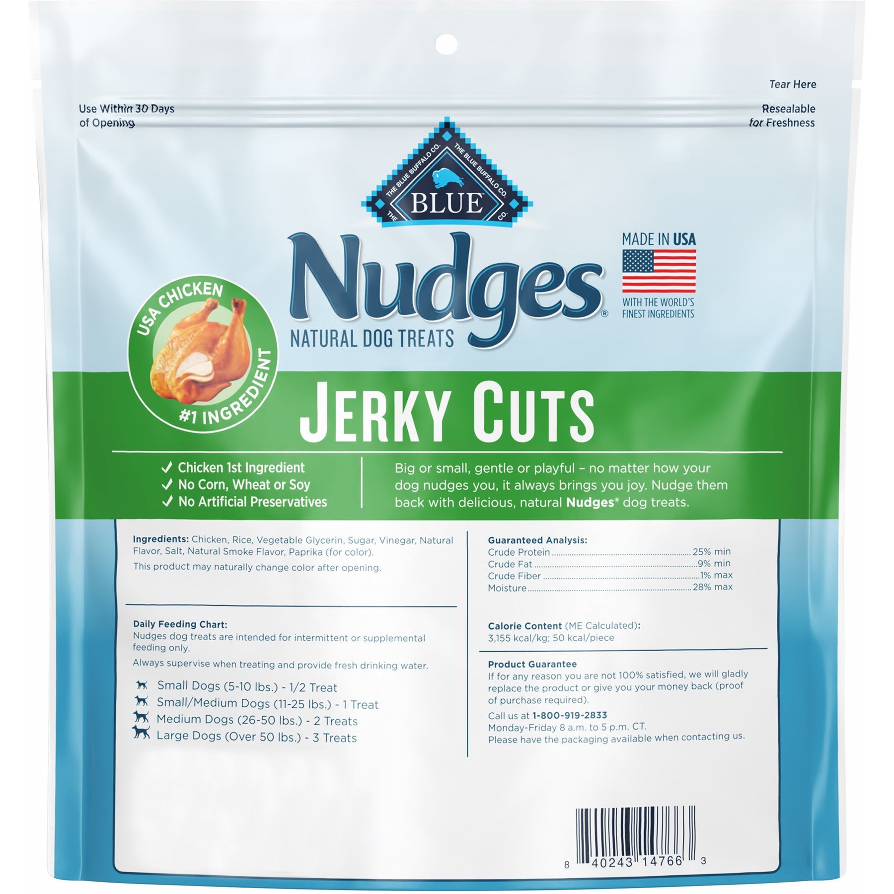 Blue Buffalo Nudges Jerky Cuts Chicken Dog Treats
