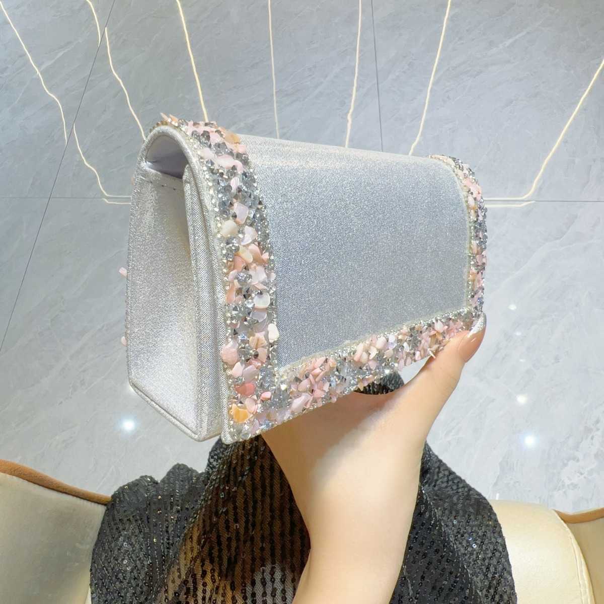 diamond encrusted handbag portable small handbag ladies luxury banquet bag single shoulder cross shoulder banquet bag 241122