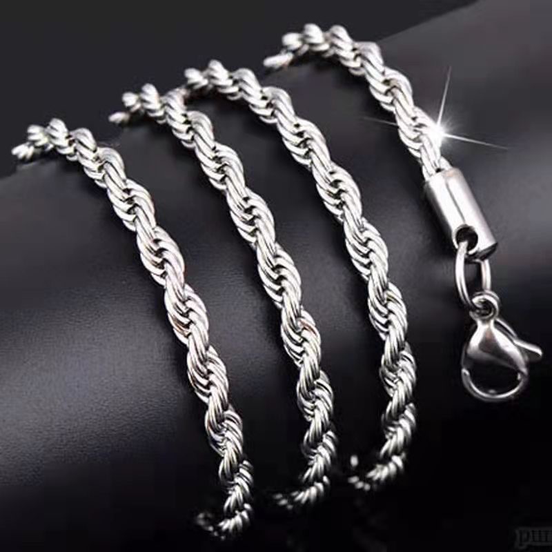 designer jewelry women men High Quality Gold Plated chain Stainless Steel Necklace rope chains gift 2-5mm sier necklace