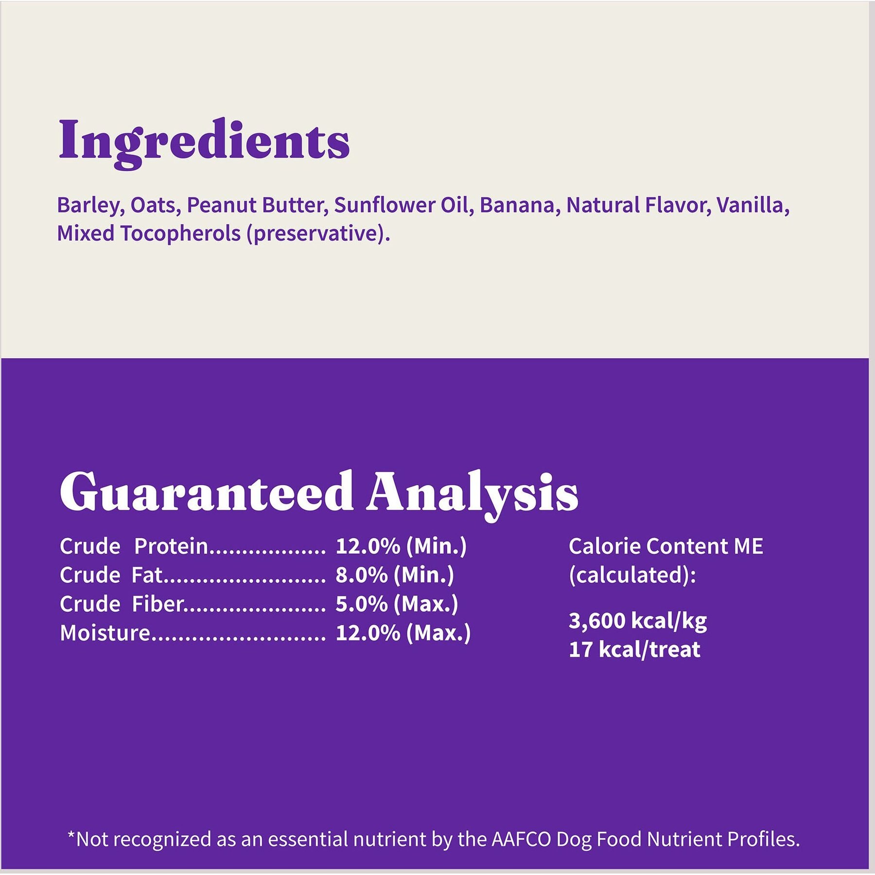 Halo Plant-Based Dog Treats with Peanut Butter & Banana Vegan Dog Treat, 8-oz bag