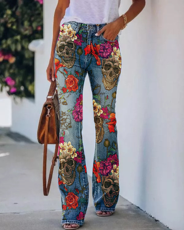 Designer imitates jeans, plus size women's casual pants, thin jeans for women