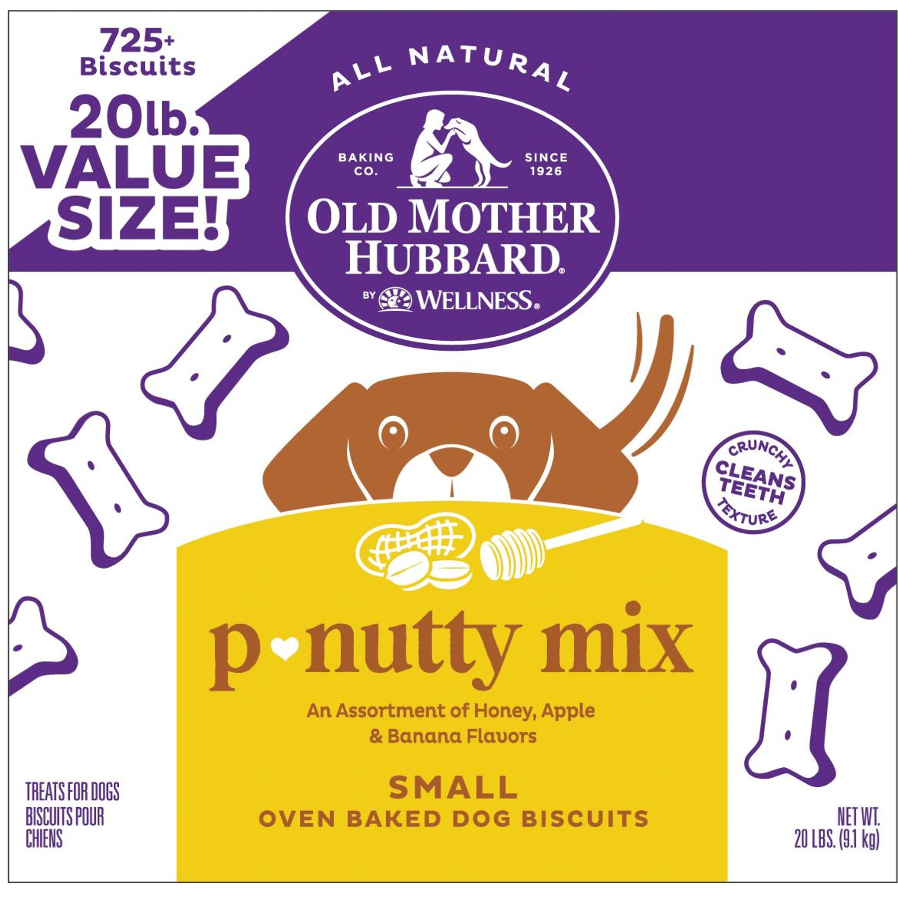 Old Mother Hubbard by Wellness P-Nutty Assorted Mix Natural Small Oven-Baked Biscuits Dog Treats