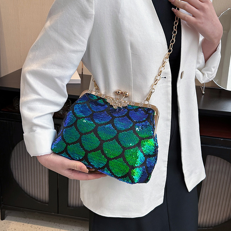 Mermaid scale sequin shoulder leisure cross suitable for women s handbags trend and wallets new fashionable design messenger bag designer high quality