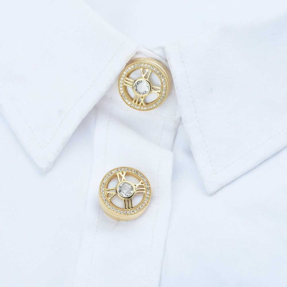 Micro Pave Zircon Cufflinks for Men u0026 Women Shirt Button Covers Elegant Jewelry for Formal Occasions L251024