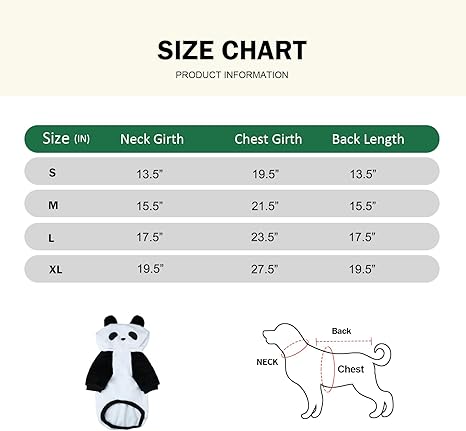 HOTUMN Dog Costume - Pet Halloween Cosplay Hoodies Cute Puppy Panda Costume, Hoodie Warm Outfits for Small and Dogs