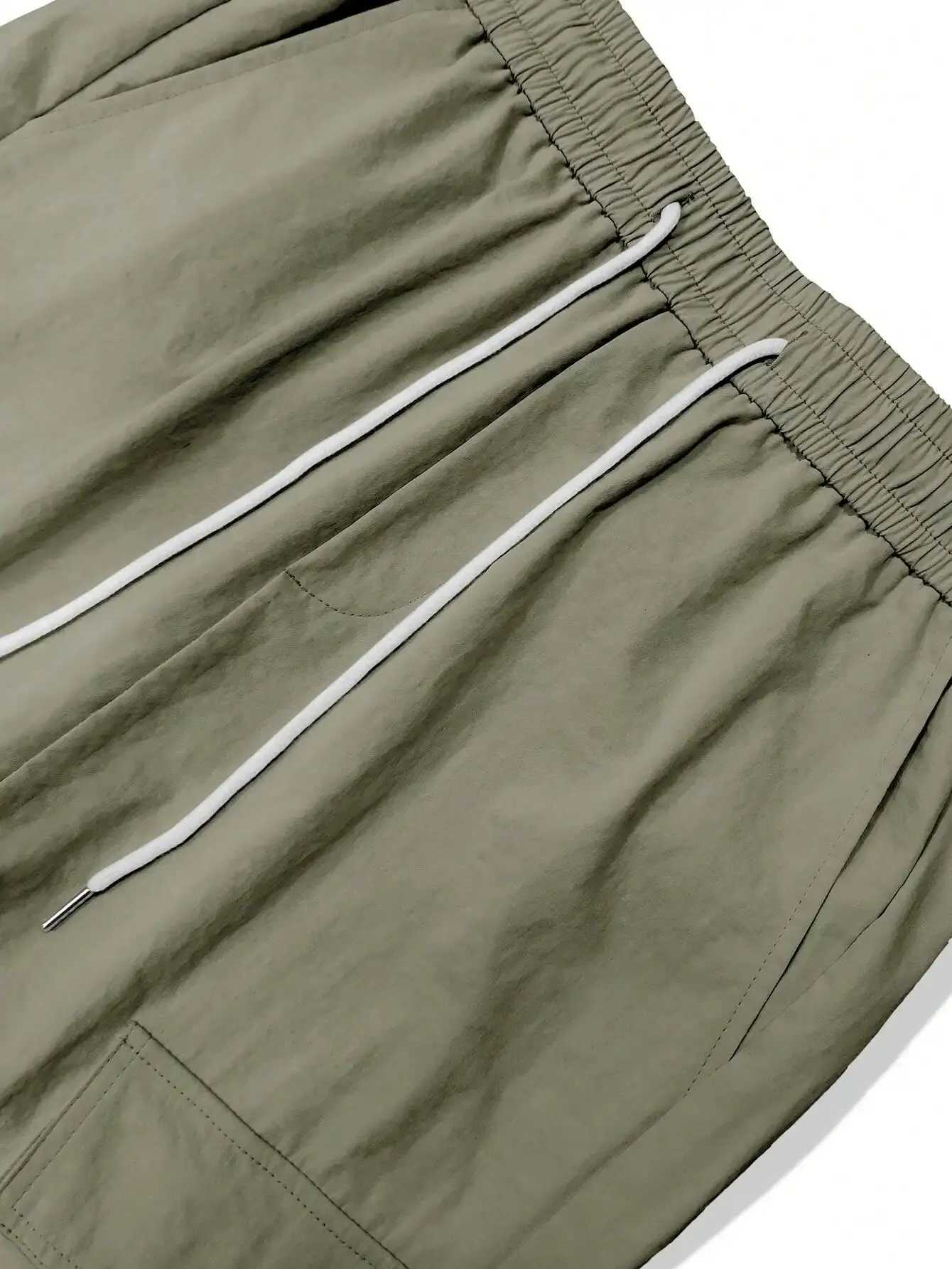 Men's Pants Solid multi flap pocket mens straight leg cargo pants loose casual outdoor pants mens work pants bags and trendy T-shirts Y240422