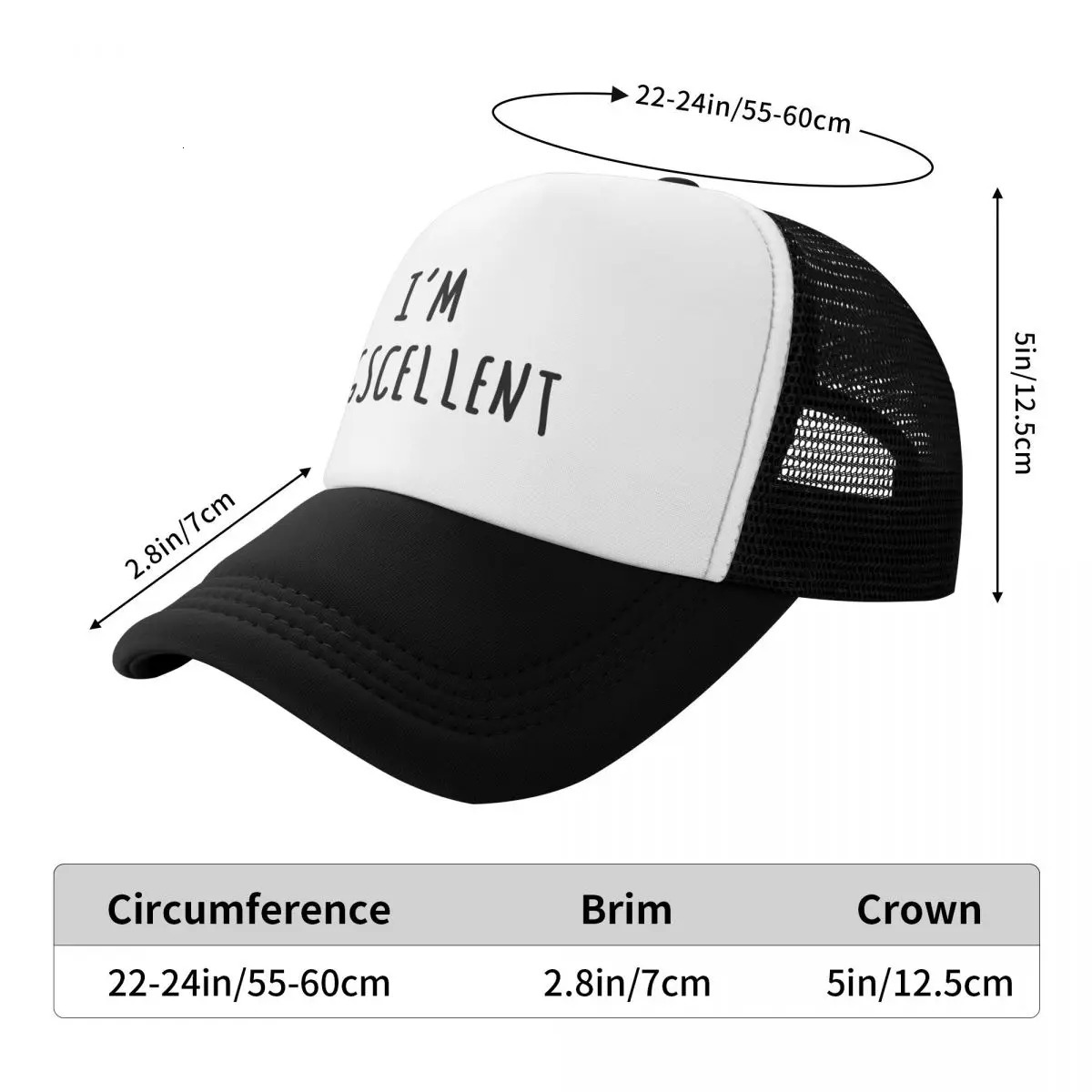 Im Eggscellent Baseball Cap Cap tea Hat foam party Hat Womens Beach Outlet Mens 240407