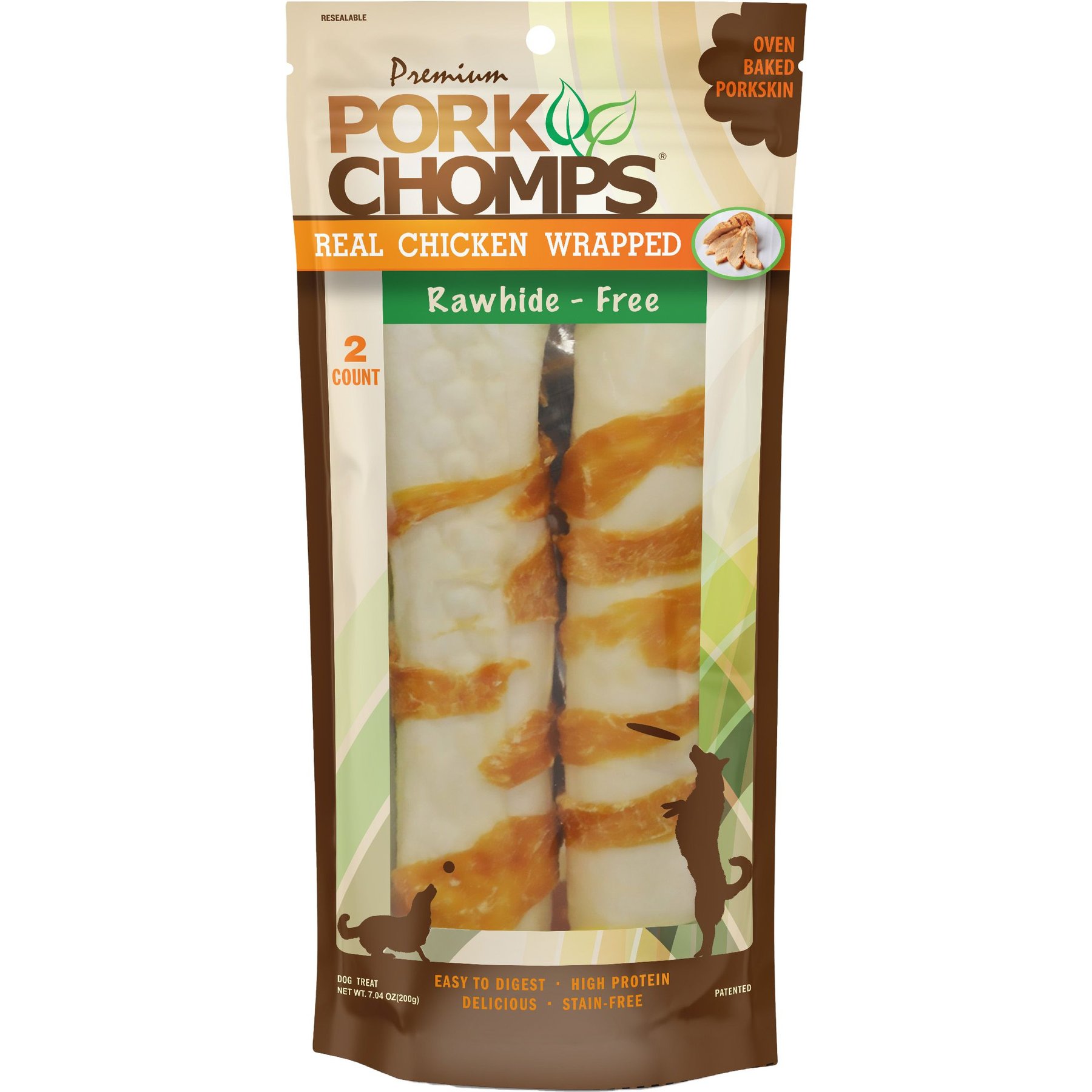 Pork Chomps Real Chicken Wrapped Rolls Dog Treats