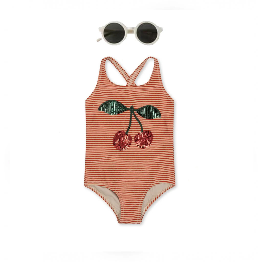 Konges Slojd Girls Swimwear Sets Summer Kids One Pieces Swimsuits Baby Holiday Outwear Toddler Children Seaside Swim Bikini 240415