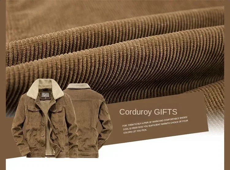 Male Cotton Jackets Padded Warm Loose Parka Coat Corduroy Short Jacket Man Solid Zip Windbreaker Winter Mens Fleece 241121