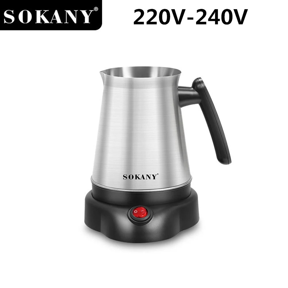 Turkish Greek Coffee Moka Tea Pot Maker Machine 800ML Portable Electric Kettle 6 Cups Stainless Steel Boiling Water 220V EU 241120