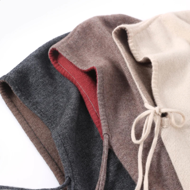 ZYCZCXX high-quality pure cashmere hat suitable for unisex winter casual knitted scarf hat womens Balaclava hat warm bean hat 241121