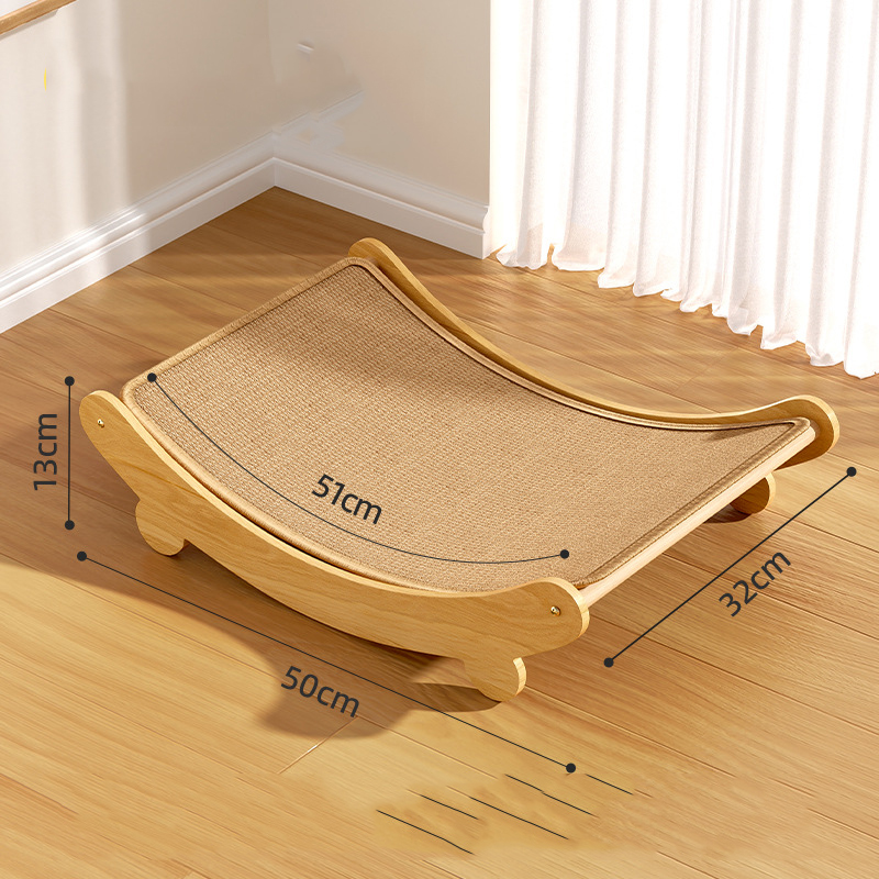 Cat Toys Wooden Scratching Pads Cats Sleeping Bed Detachable Wear-resistant Scratch Board Kitten Grinding Cat Net For Gift