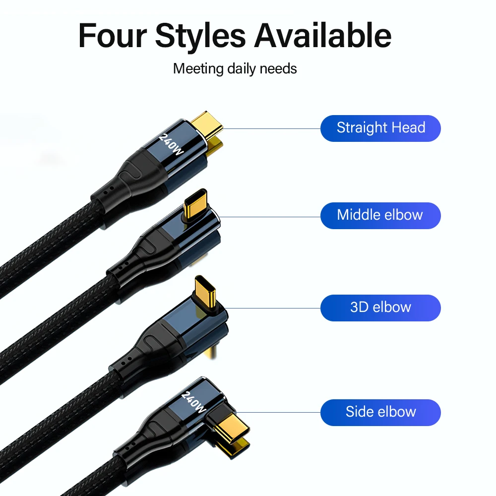240W PD3.1 USB Type to C Wire for iPhone 15 Pro Max PS5 Switch Samsung S24 Book 5A Fast Charging Cable