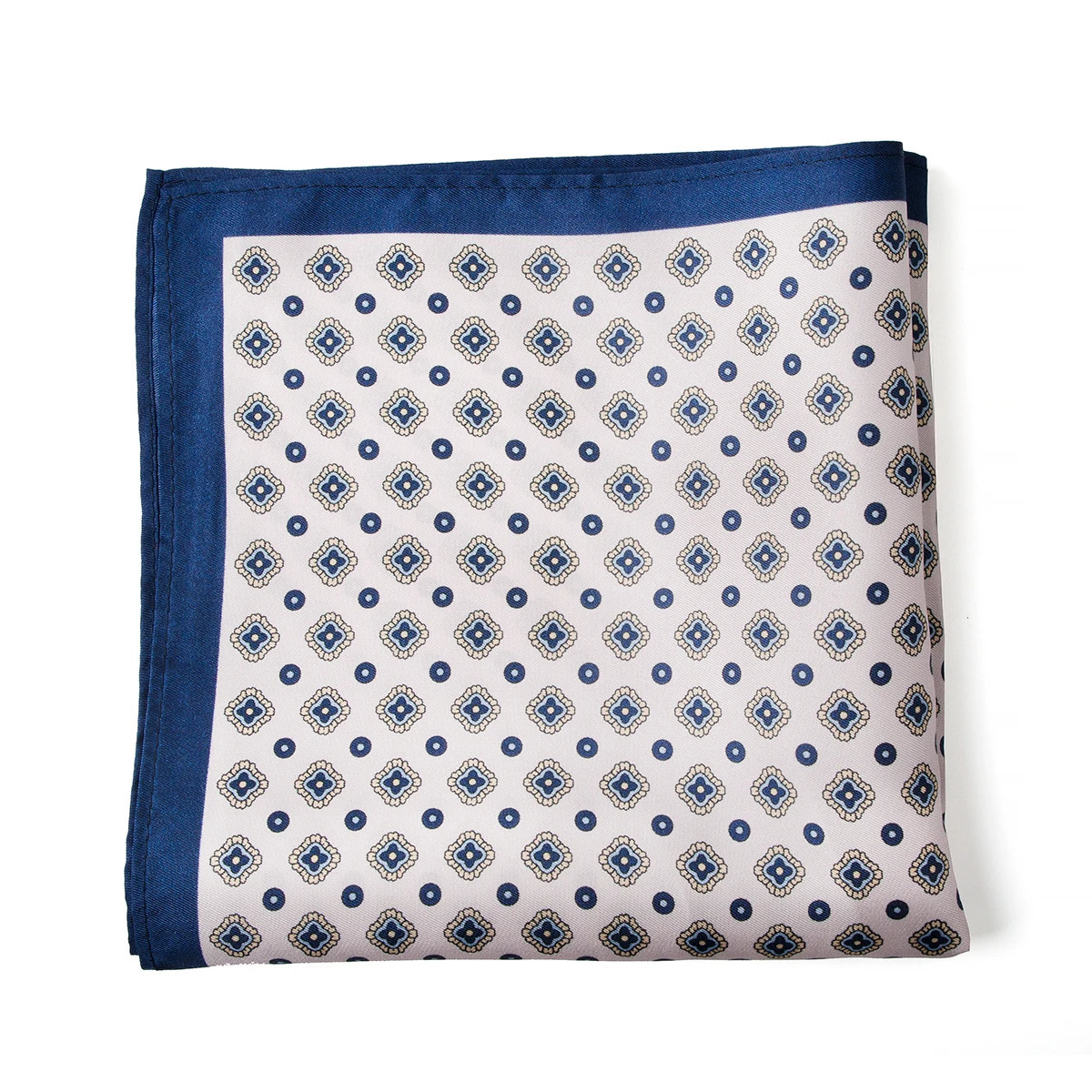 Retro style mens 100% silk paisley floral print Hanki custom handle head pocket square 241122