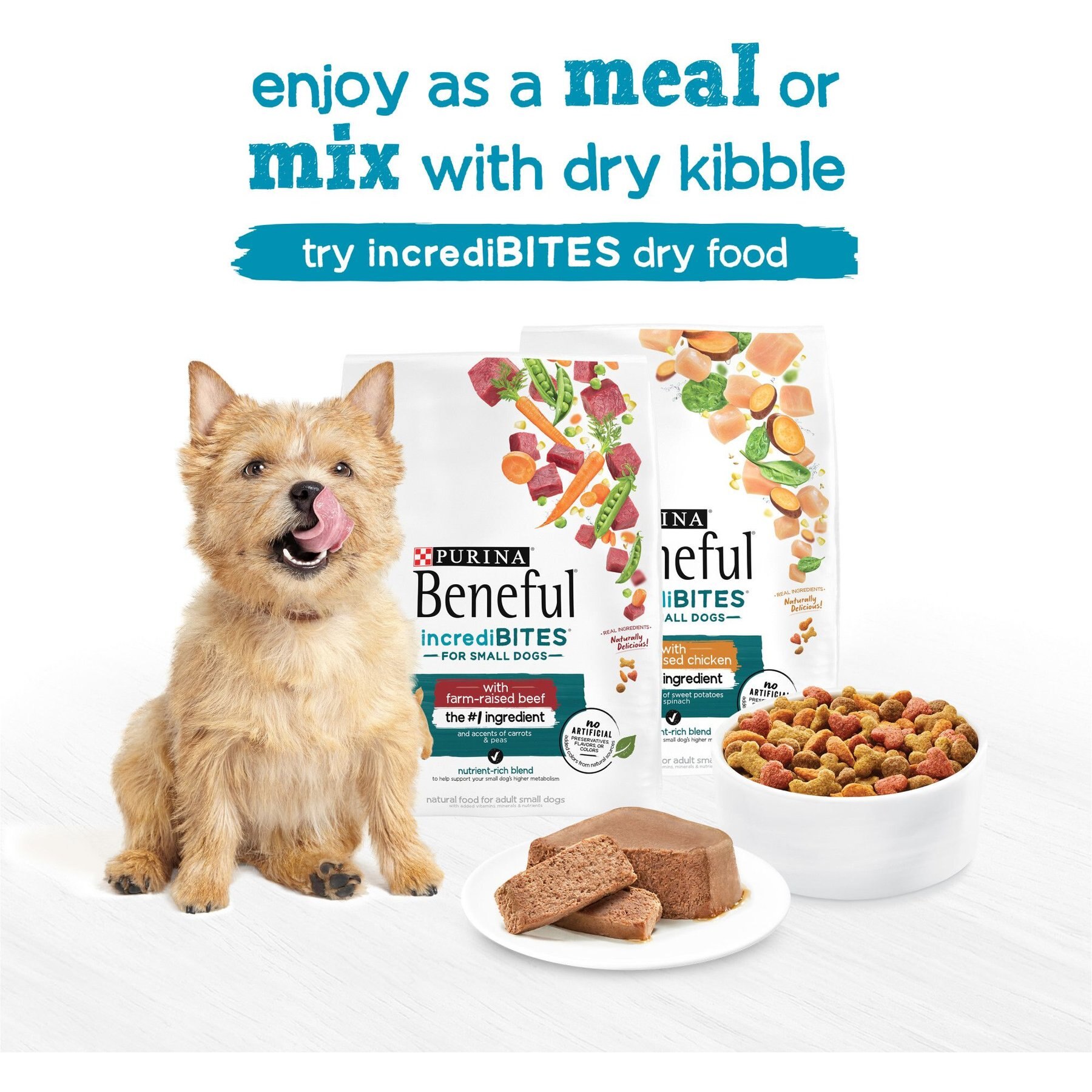 Purina Beneful IncrediBites Chicken & Bacon & Porterhouse Steak Variety Pack Pate Small Wet Dog Food, 3.5-oz tray, case of 12