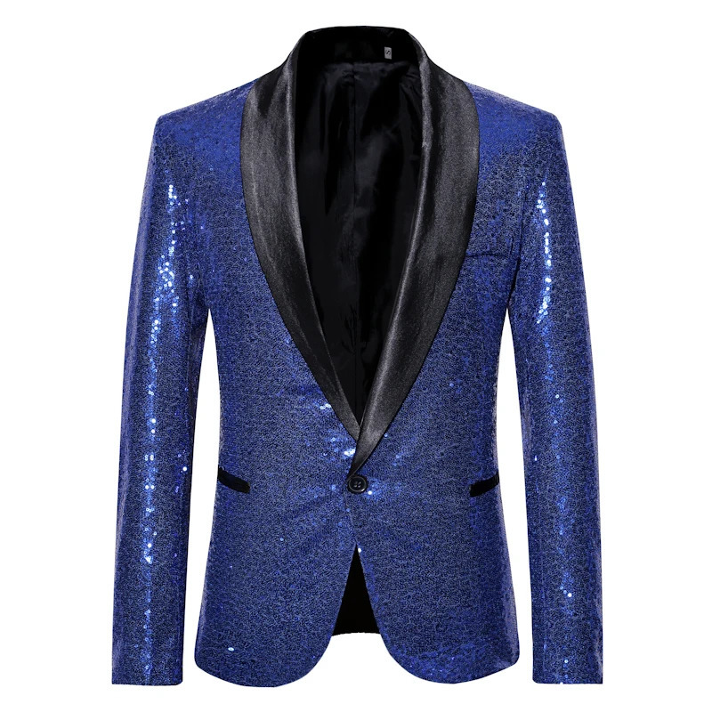 Shiny Gold Sequin Glitter Embellished Blazer Jacket Men Nightclub Prom Suit Coats Mens Costume Homme Stage Clothes For singers 240409