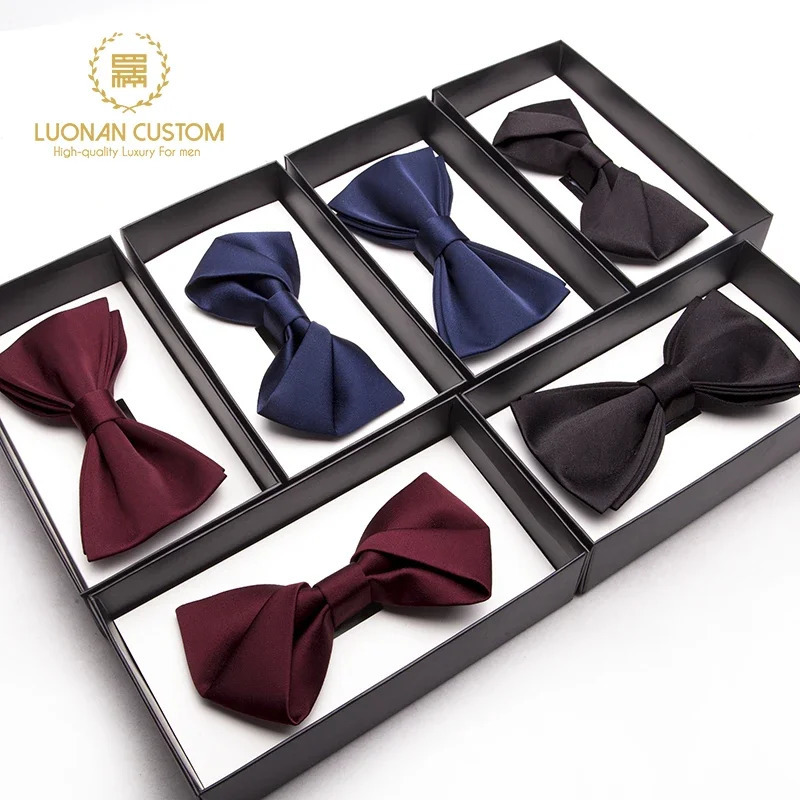 Get married get groom groomsman solid color burgundy brothers mens bow tie students jk 240415