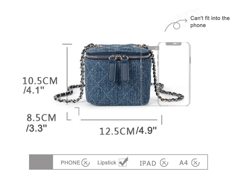 Denim Crossbody Bags For Women Gge Chains Shoulder Fashion Brands Box Bag Lipstick Coins Purses And Handbags