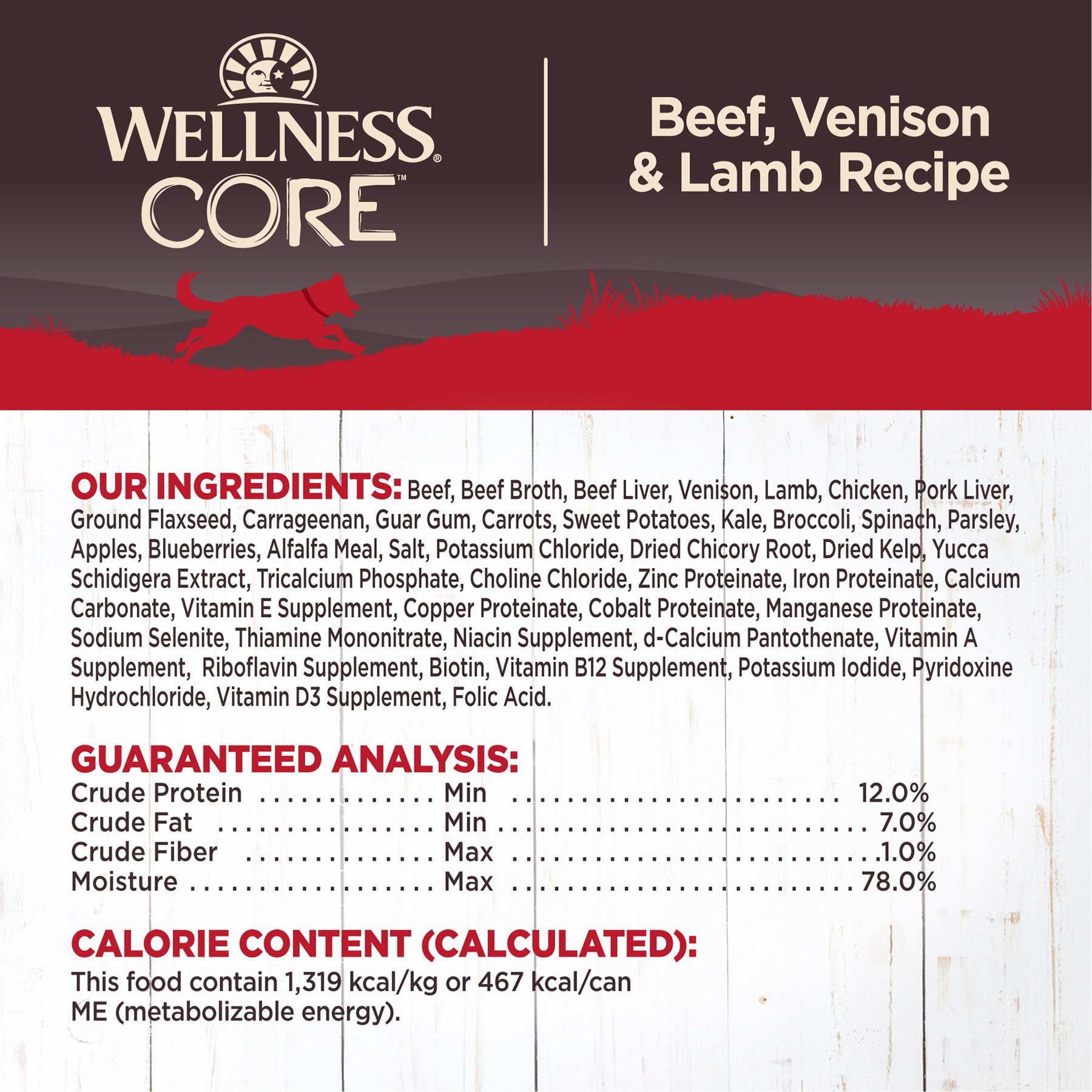 Wellness CORE Grain-Free Beef, Venison & Lamb Formula Canned Dog Food