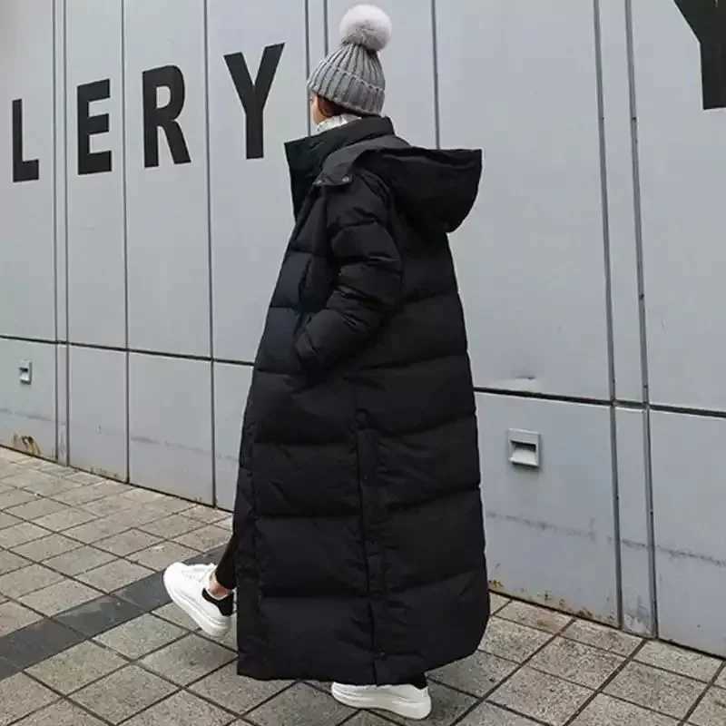 Long sleeved cotton jacket for women 2023 new Korean Over The Kn fashion park winter women thick black down cotton jacket W241122