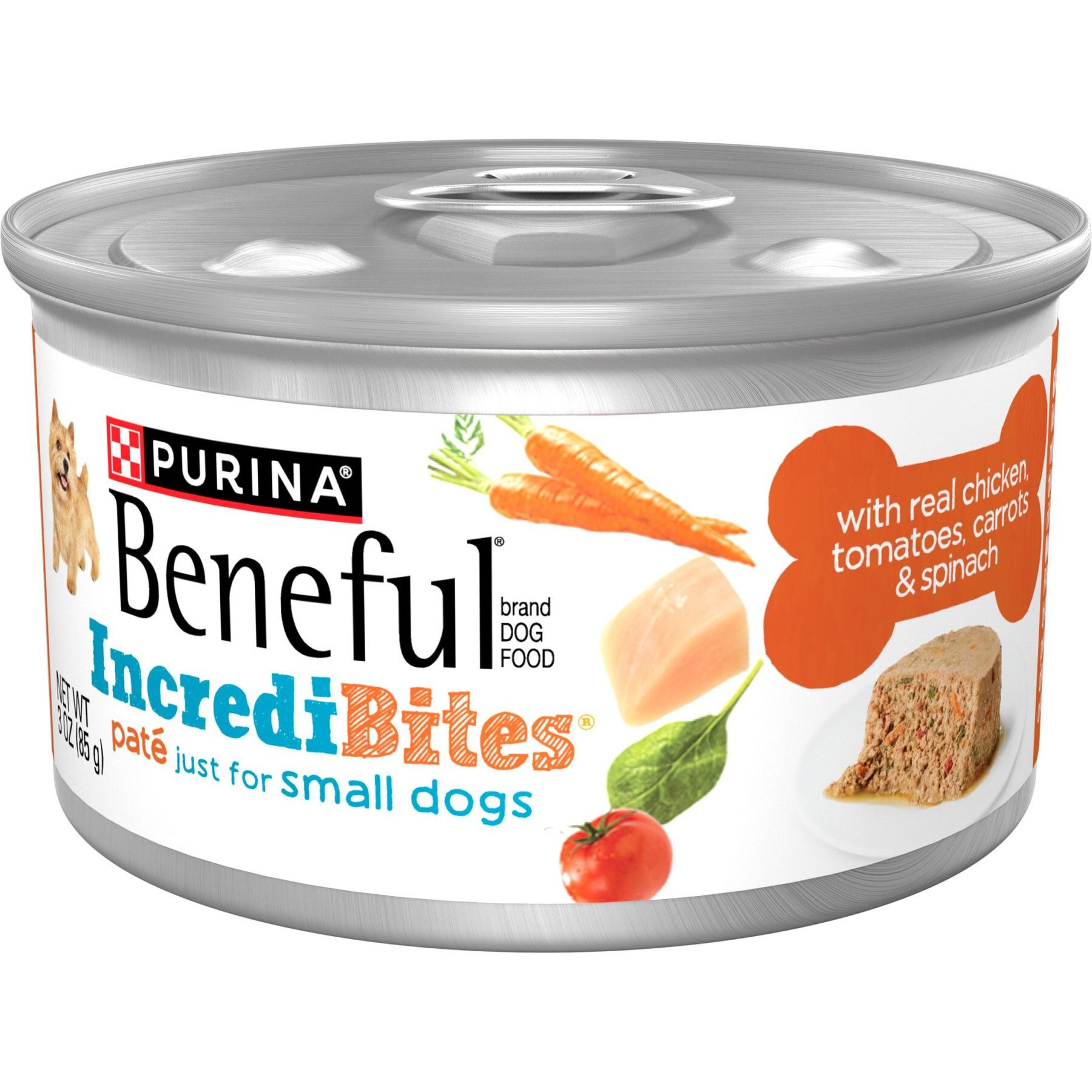 Purina Beneful Incredibites Pate with Real Chicken, Tomatoes, Carrots & Spinach Wet Dog Food