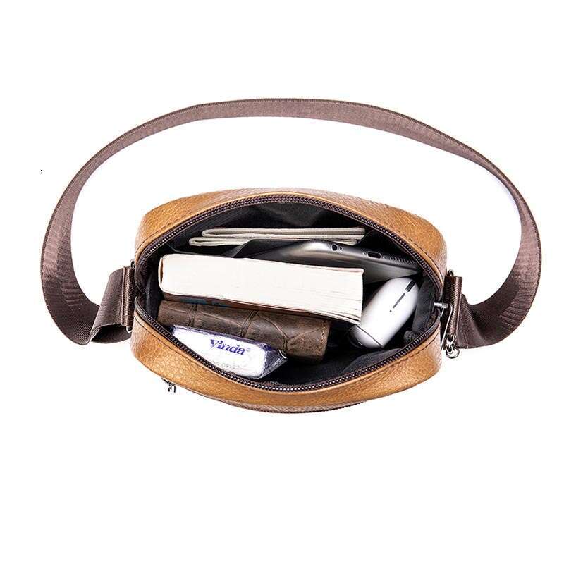 Soft Genuine Men Shoulder Casual Cow Leather Mini Crossbody Bags Cowhide Sg For Male Bag Black