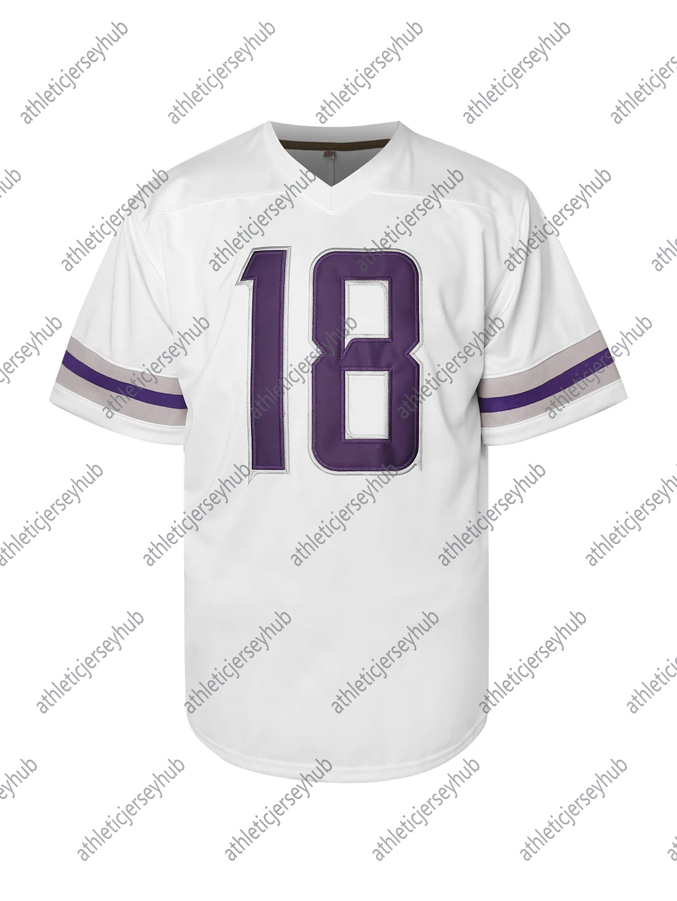 18 Jefferson Jersey Purple Football Jersey Embroidered Polyester Jersey