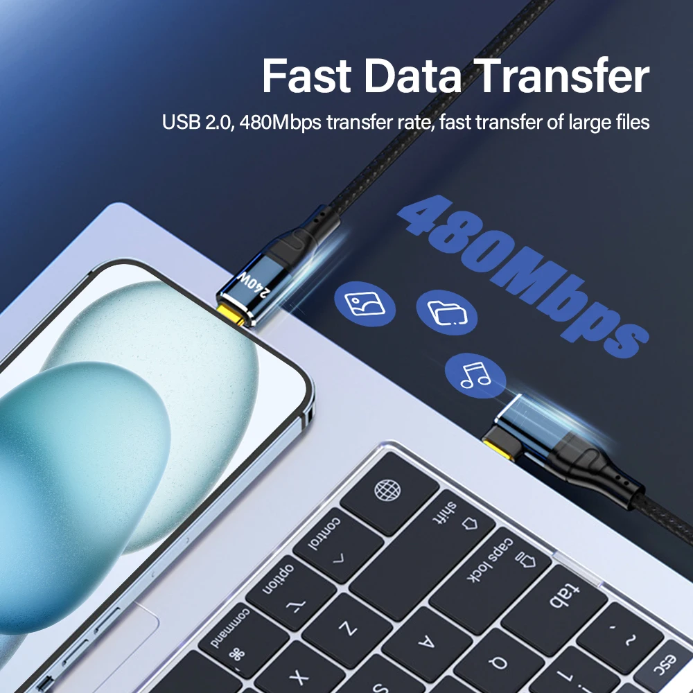 240W PD3.1 USB Type to C Wire for iPhone 15 Pro Max PS5 Switch Samsung S24 Book 5A Fast Charging Cable