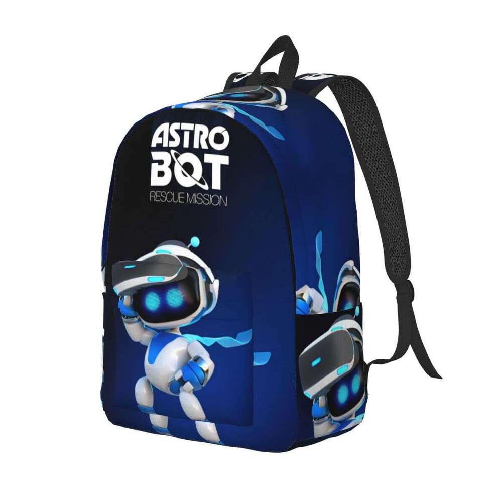 Astrobots Game Backpack Middle High College School Student Bookbag Men Women Canvas Daypack Travel