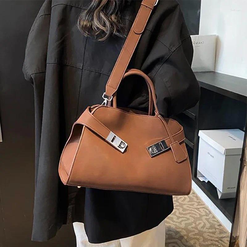 Totes Brand Designer Women's Handbag Large Capacity Female Simple Shoulder Bag Fashion Brown Crossbody B5 h7