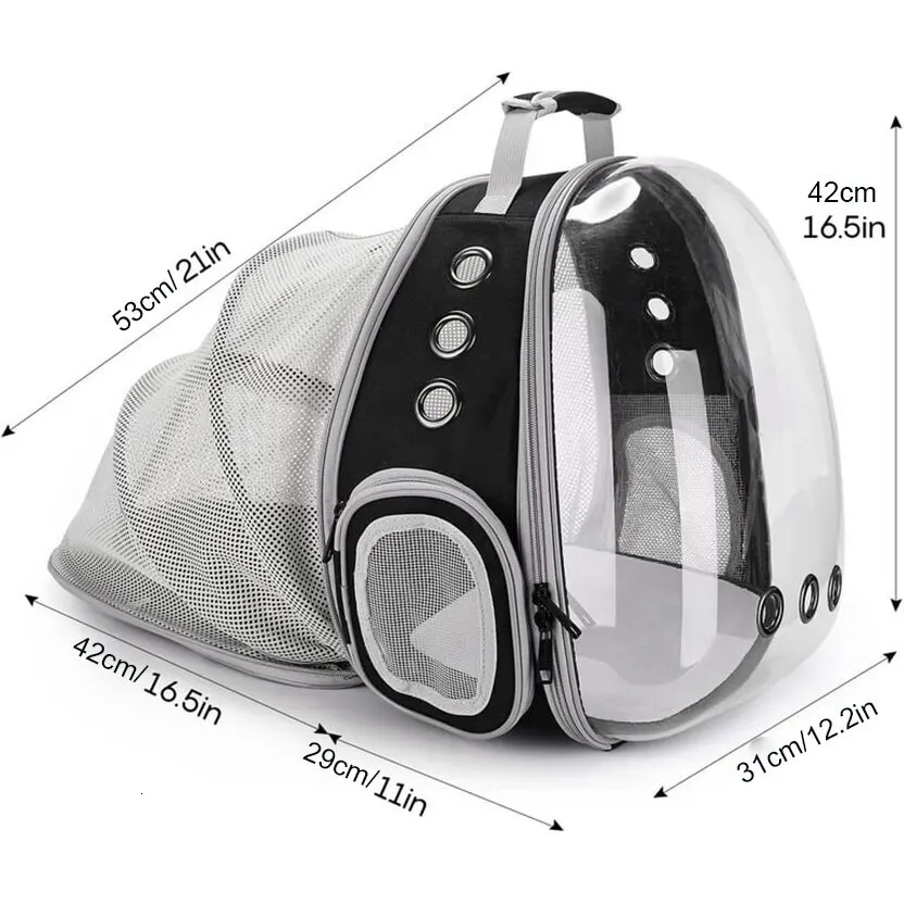 Expandable Cat Backpack Large Transparent Pet Travel Backpack Bubble Space Capsule High Quality Pet Travel Bag 240420