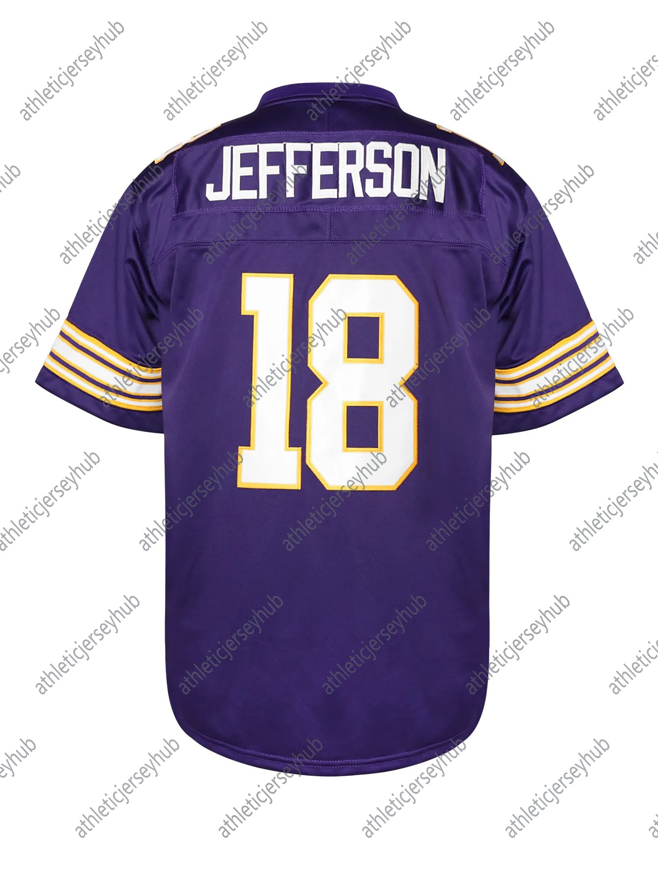 18 Jefferson Jersey Purple Football Jersey Embroidered Polyester Jersey