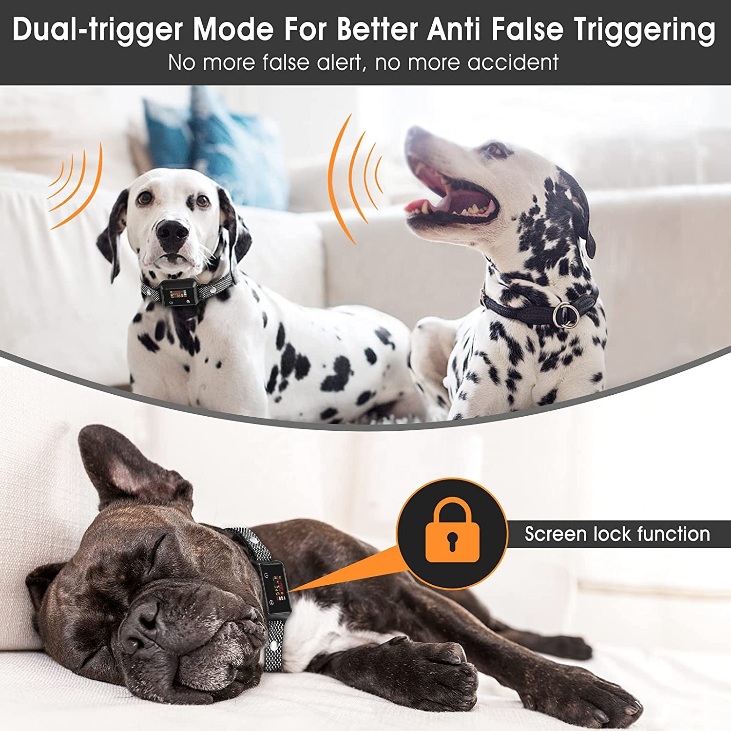 2022 Electronic No Barking Dog Static Shock Collar Rechargeable Dog Sound Shock Anti Bark Collar