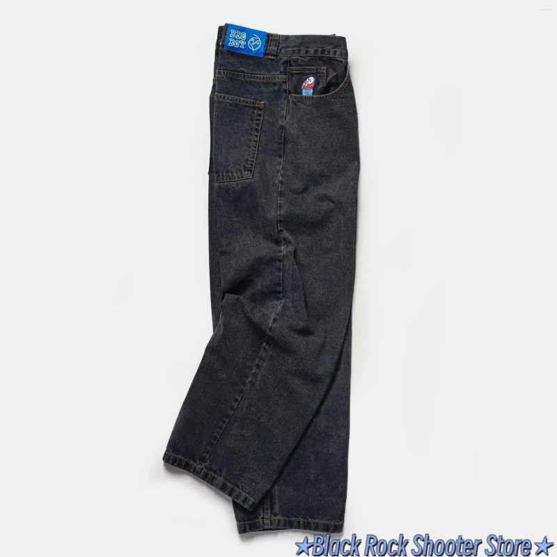Men's Jeans Y2K Polar Big Boy Skate Collection Hip Hop Streetwear Embroidery Pants Baggy Mens Womens High Waist Wide Trouser