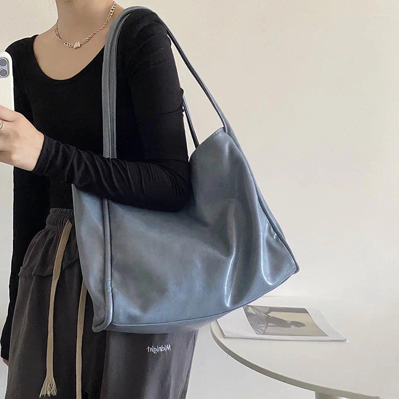 2025 NEW Evening Bags Large Capacity For Women In Glossy Handheld College Student Class Simple And Casual Underarm Shoulder zhanyishengli