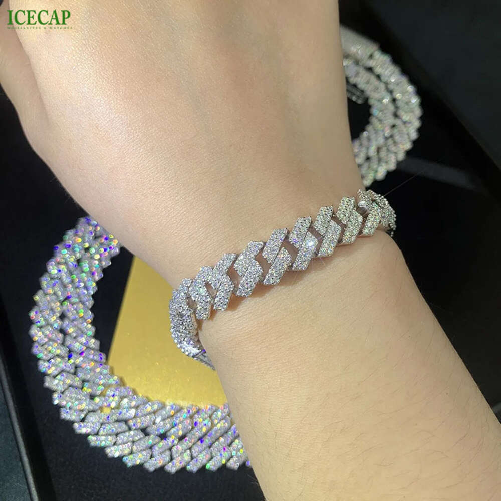 Fashion 2024 Sell Jewelry Ice Out Vvs Diamond Hip Hop Cuban Link Chain S925 Sterling Silver Moissanite Cuban Chain Necklace