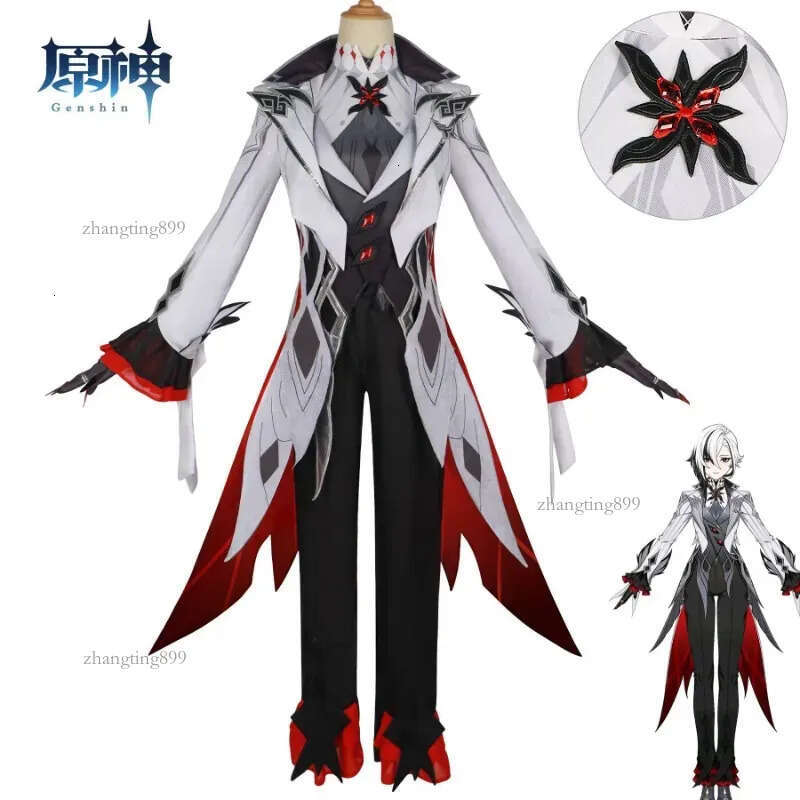 Anime Costumes Genshin Impact Arlecchino The Knave Cosplay Costume Full Set Wig Uniform Eleven Fatui Harbingers Outfit Halloween Carnival Party 231208