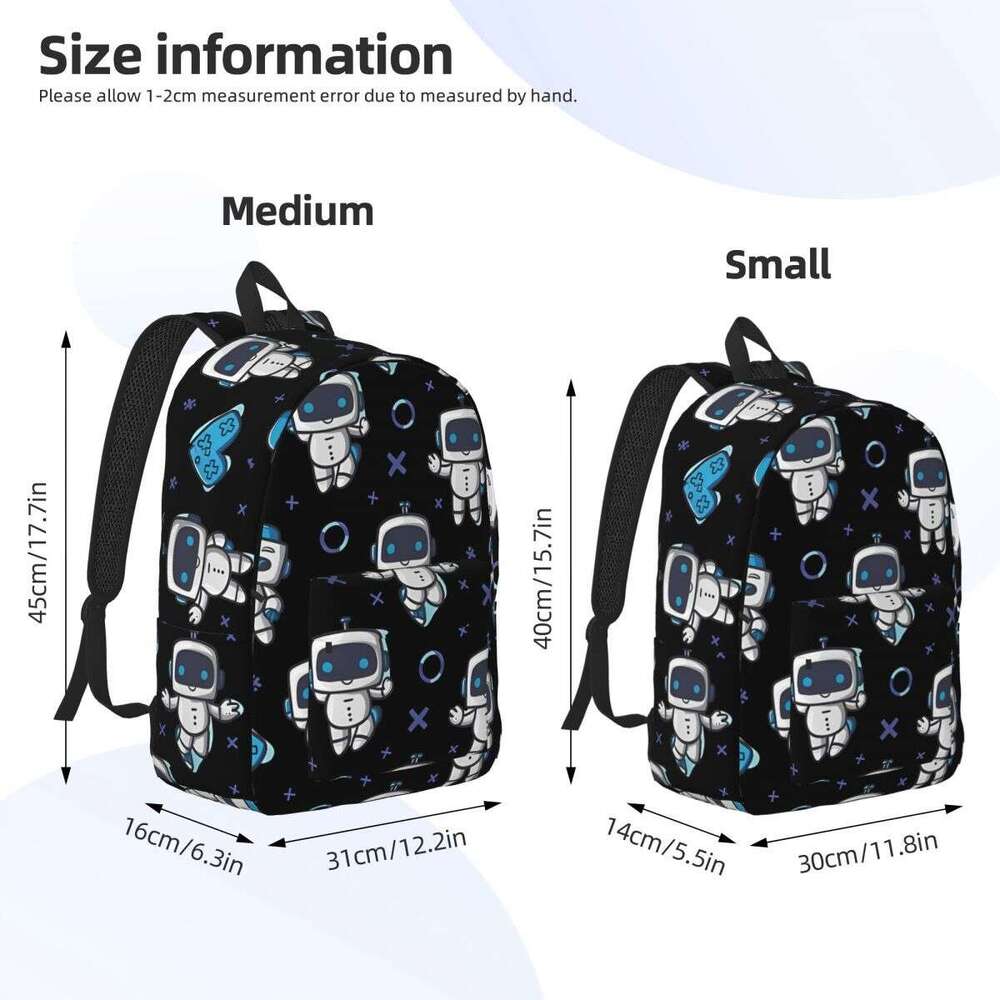 Astrobots Playroom Game Backpack Middle High College School Student Bookbag Teens Daypack Travel