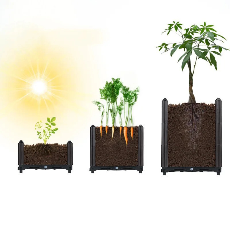 Assembled Vegetables Grow Pot Raised Garden Bed Veg Planting Box Large Rectangular Flower Pots Indoor Balcony Crop Planters 240415
