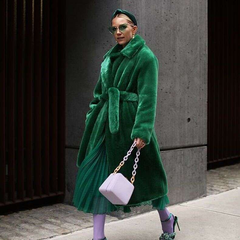 Long style rabbit mink faux fur coat, thickened autumn and winter style, women's slim fit plush coat