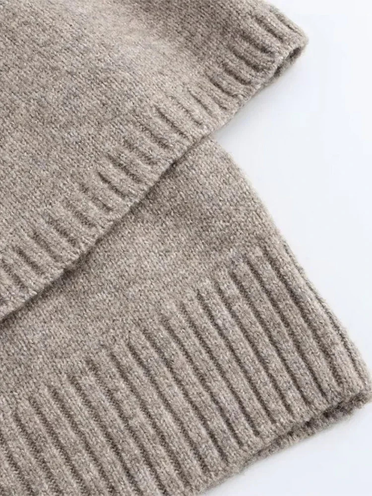 Fashion Cape Knitted Cardigan Women Round Neck Single Breasted Casual Female Sweaters Autumn Solid Soft Loose Lady Knitwear 241122