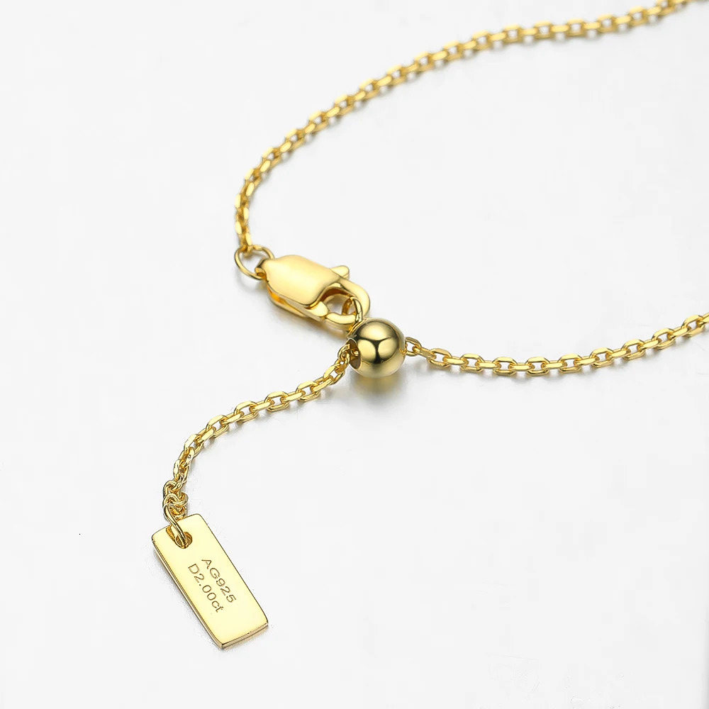 OEVAS 6 * 8mm 2- genuine silica 100% 925 sterling silver gold-plated pendant necklace suitable for womens sparkling exquisite jewelry gifts 241205