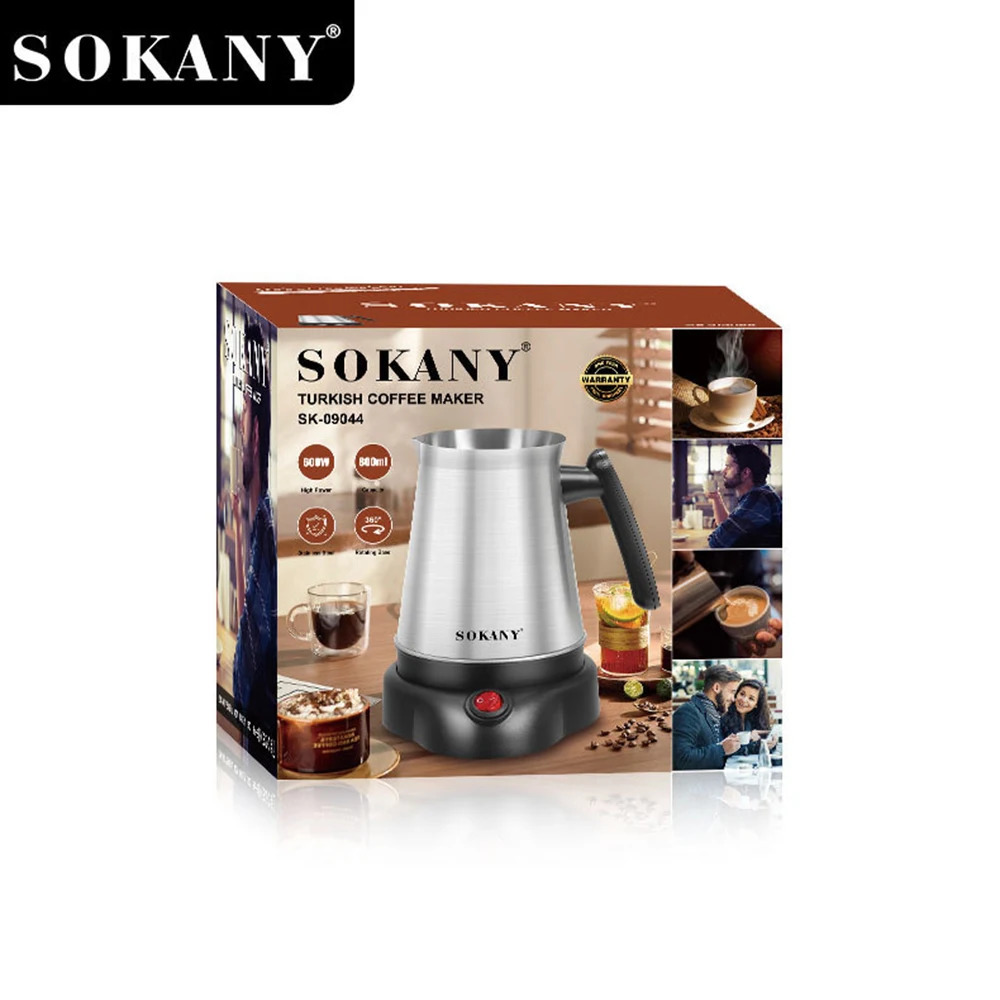 Turkish Greek Coffee Moka Tea Pot Maker Machine 800ML Portable Electric Kettle 6 Cups Stainless Steel Boiling Water 220V EU 241120