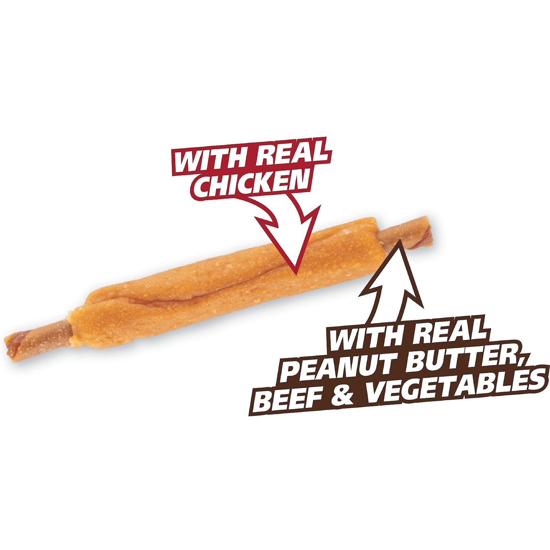 SmartBones Triple Flavor Ribs Chicken, Beef & Peanut Butter Dog Treats, 10 count