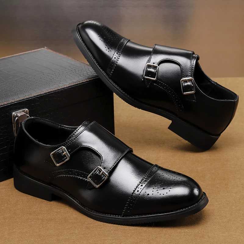 Men Casual Leather Dress Shoes Formal Elegant Business Loafers 2024 Social Autumn Off Party Wedding Flat Designer Shoe Y241121